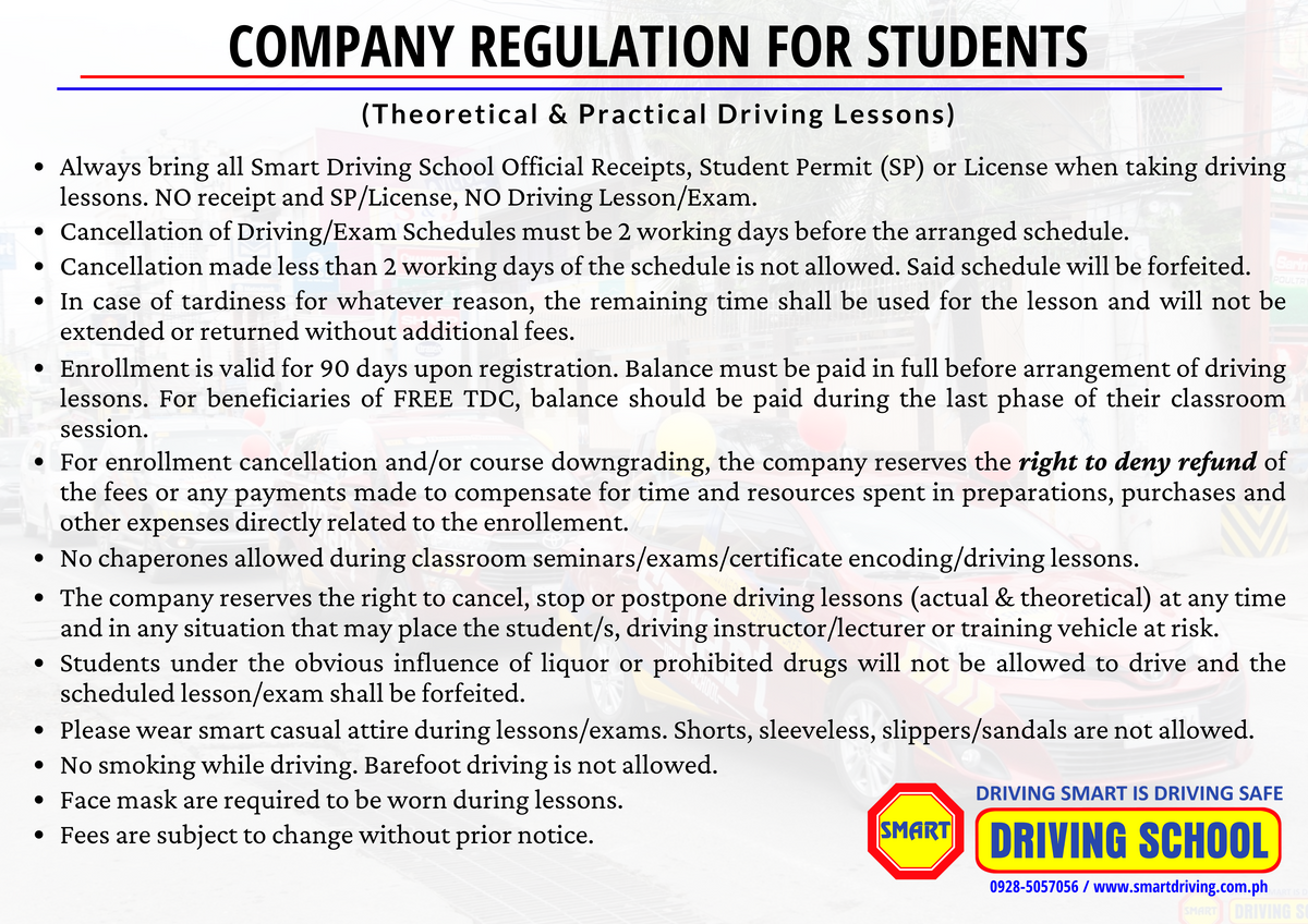 THEORETICAL DRIVING COURSE (TDC) – Smart Driving PH